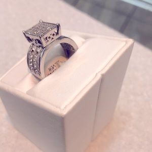 Cocktail ring Italian 18k plated silver